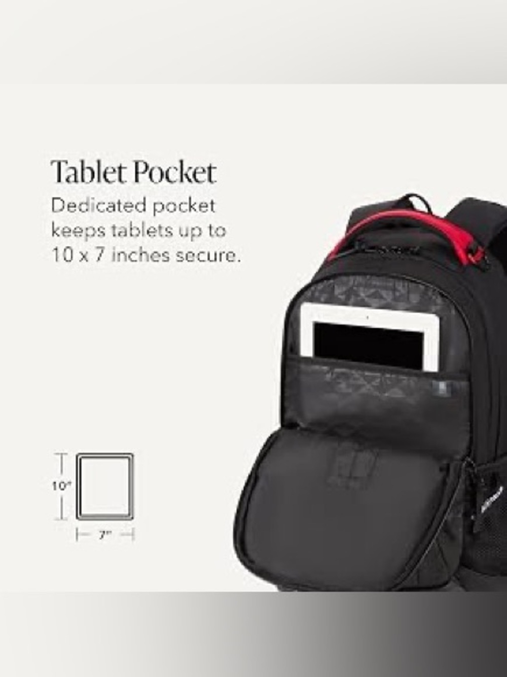 SWISSGEAR Cecil Laptop Backpack 27.3L, Fits 16-Inch Laptops, Black - Picture 5 of 12